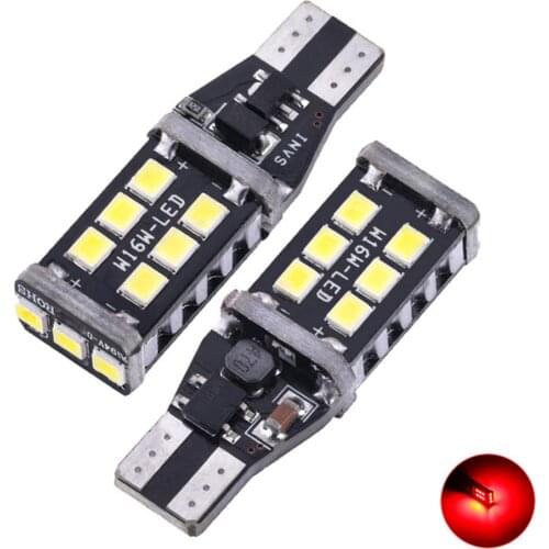 2Pcs Canbus W16W T15 2835 15SMD LED Car Brake Reverse Turn Fog Light Lamp Bulb