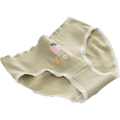 5PCS/LOT Panties Women Underwear Threaded Cotton Briefs Sexy Lingeries Calcinha New Womens Underpants Girls Cute Panty Thong