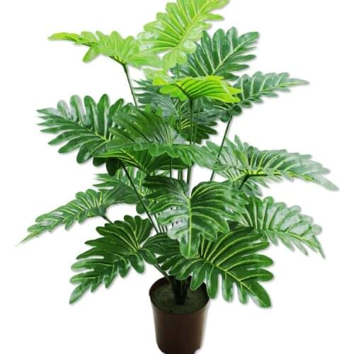 60cm 18 Fork Large Artificial Plants Monstera Plastic Tropical Palm Tree Branch Fake Coconut Tree Home Living Room Office Decor