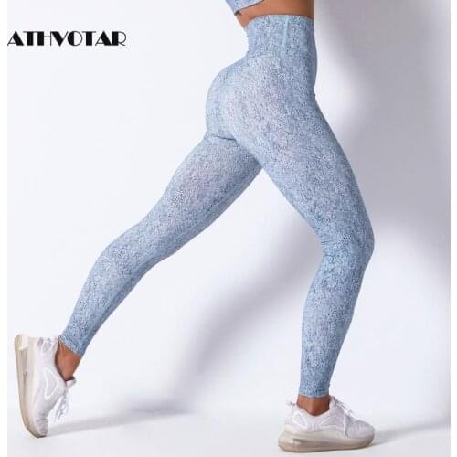 ATHVOTAR Women Leggings High Waist Female Push Up Workout Running Leggings Seamless Sport Fitness Printed Gym Elasticity Legging