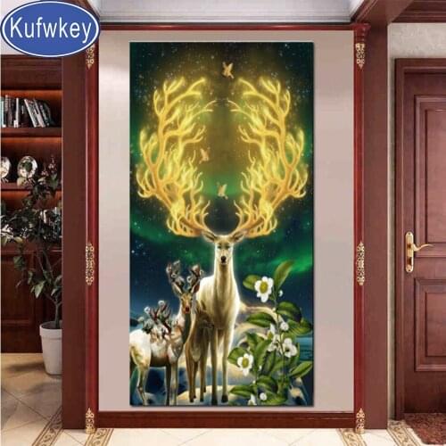 Large Diamond Painting Elk Animal landscape Full Drill Square/Round DIY Diamond Embroidery Flowers 3d Cross Stitch Home Decor