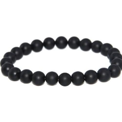 Black 8mm bohemian multicolor Agate beads Chakra Reiki Buddha Yoga Bracelet elastic adjustable Volcanic Stone Bangles xdc2