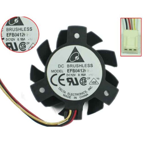 Delta Electronics EFB0412HHA BP33 DC 12V 0.15A Server Round Fan