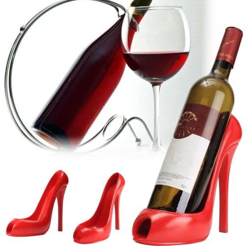High Heel Shoe Wine Bottle Holder Stylish Rack Gift Basket Accessories for Home Red Wine Rack
