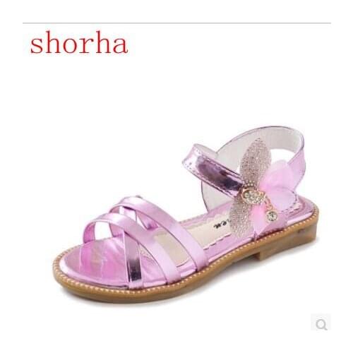 New Summer Children Sandals for Girls Girl bow drill sandals Leather Bowtie Princess Shoes Kids Beach Sandals Baby Toddler Shoe