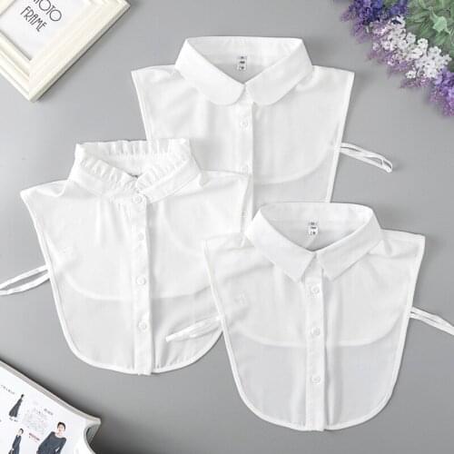 Unisex Mens Chiffon Fake Collars Women Lapel Detachable Collar False Collars Female Sweater Faux Col Tie Decorative