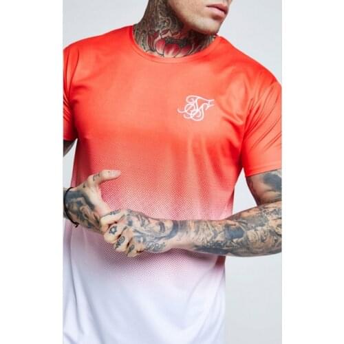 New Fashion Mens Casual T-shirts Short Sleeve Gradient siksilk O-neck T-shirt for Men Clothes 2019 Brand T shirt