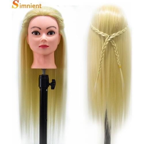 65CM Long Hair High Temperature Fiber Professional Mannequin Head For Hairstyles Practice Dummy Hairstyles Training Doll Head