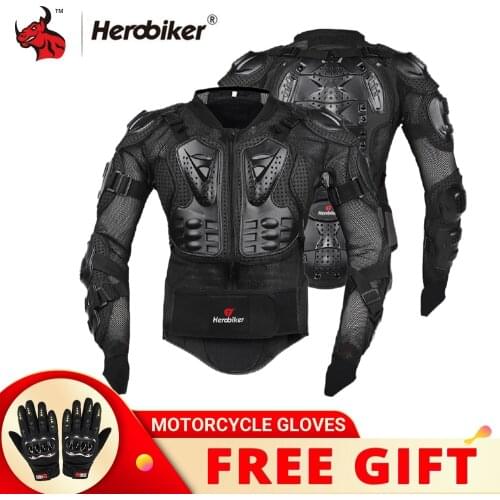 HEROBIKER Motorcycle Jacket Men Full Body Motorcycle Armor Motocross Racing Moto Jacket Riding Motorbike Protection Size S-5XL