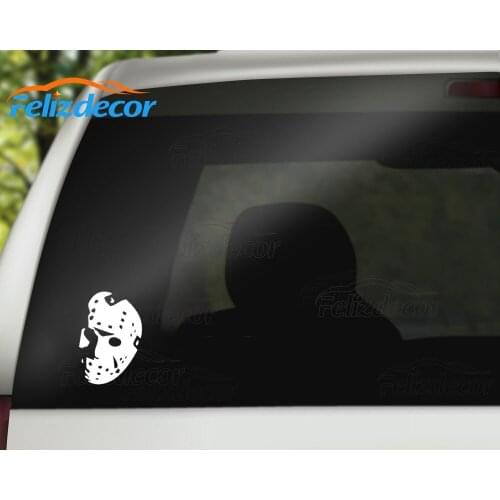 Hockey Mask Vinyl Car Decal Art Car Styling Rearview Mirror Decor Stickers Waterproof Car Window Black White L205