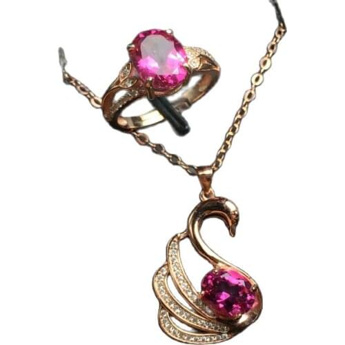 KJJEAXCMY exquisite jewelry 925 sterling silver, toppas, ladies' jewelry, rings, pendants, 2 sets