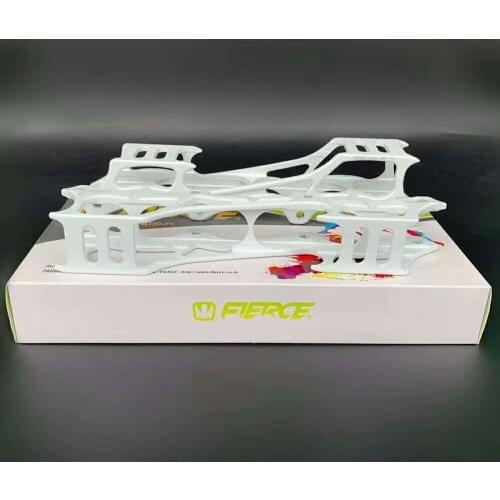 White FIERCE F1 MST Rockered / Flat Type Inline Skates Frame 219mm 231mm 243mm Banana Rocking Base 6019 Aluminium Alloy CNC