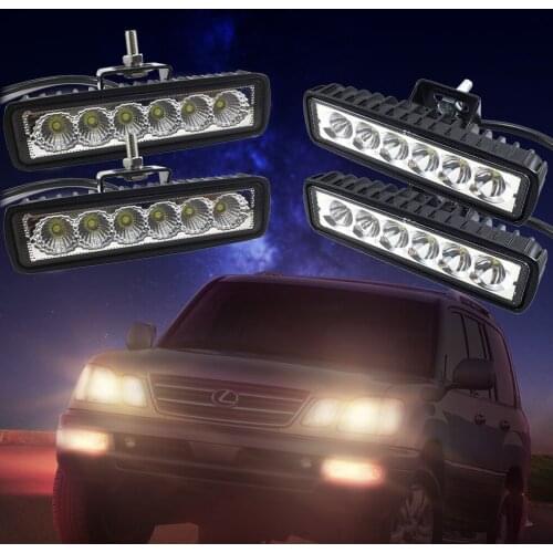 2Pcs 18W Flood LED Work Light ATV Off Road Lamp Fog Driving Light Bar For 4x4 Offroad SUV Car Truck Trailer Tractor UTV Vehicle