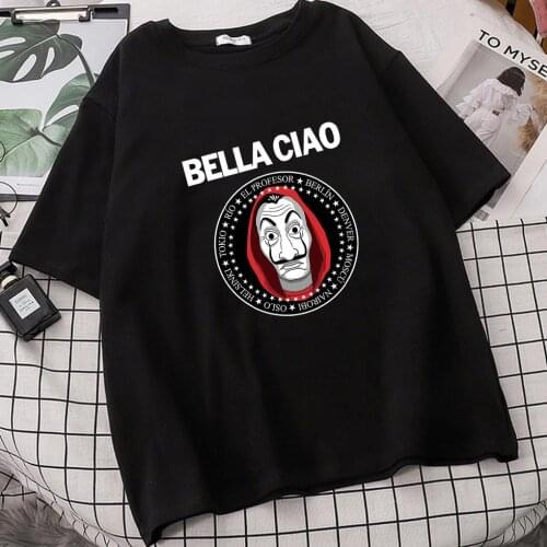 La Casa De Papel Women Vintage Tumblr Ulzzang T Shirts Camisetas De Mujer Anime Tops Tee TShirts Femme Roupas Femininas Vetement