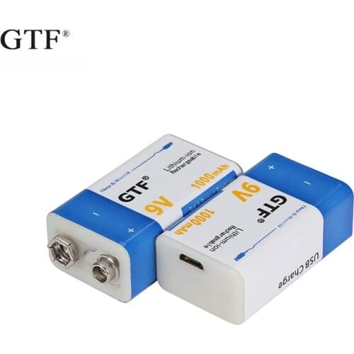 9V 1000mAh li-ion Rechargeable battery Micro USB Batteries 9 v lithium for Multimeter Microphone Toy Remote Control KTV use