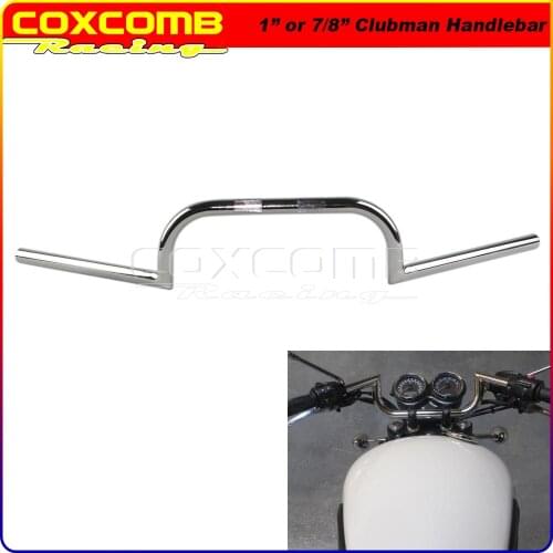 Motorbike Custom Street Motor Chrome 7/8" 22mm Clubman Classic 25mm 1" Hand Control Bars for Honda Kawasaki Suzuki Yamaha BMW