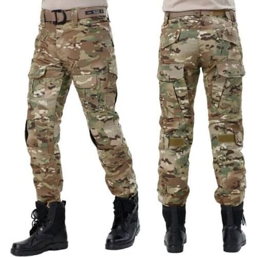 Male Outdoor Military Camouflage Cargo Tactical Pants Men Army Frog Pants War Game SWAT Combat Work Trouser Hunting Hiking Pants