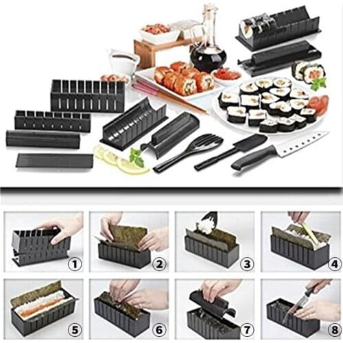 Sushi Making Kit DIY Sushi Making Kit Roll Sushi Maker Rice Roll Mold 11 Pieces DIY Sushi Set HFing