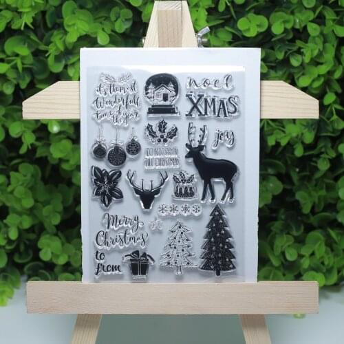 Neol Joy Xmas Christmas tree deer transparent clear stamp for Scrapbooking/Card Making/Stamp set stationery Decoration Supply