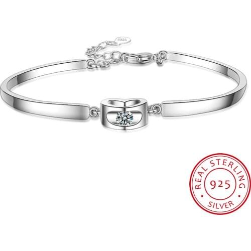 New Hot 925 Sterling Silver Charm Bracelets Trendy Design CZ Cubic Zirconia Stone Best Gift For Women Girls Party Appointment