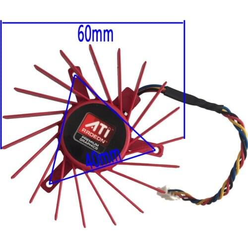 New 60MM VGA Fan For ATI Radeon HD4830 HD4850 VGA Graphics Card NTK 2 Ball 4Pins Cooler Radiators Cooling Fan PLD06010B12HH 40mm
