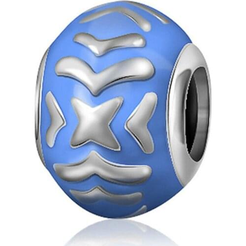 NEW Original Design 100% 925 Sterling Silver Elegant Drip Blue Tire Beads Charm Fit DIY Bracelet Ladies Gift Jewelry Factory