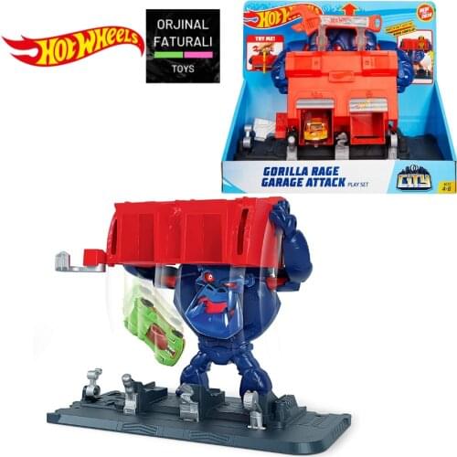 Hot Wheels GJK89 Gorilla Attack Workshop Set Play Set for Sliding Great Birthday Gift Toys Play Set Car Track Model for Children