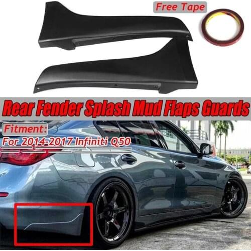 Pair Car Rear for Fender Splash Mud Flaps Guards Angle Corner for Infiniti Q50 2014-2017 Rear Bumper Lip Diffuser Canard