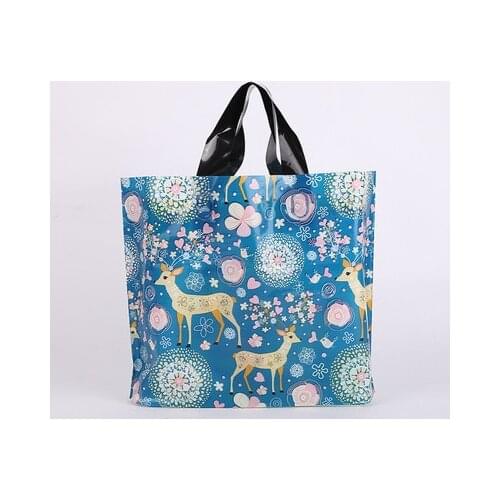 Birthday Party Wedding Favor Thank You Gift Bags Plastic Pouches Shopping Gift Big Plastic Bags with Handle 50pcs