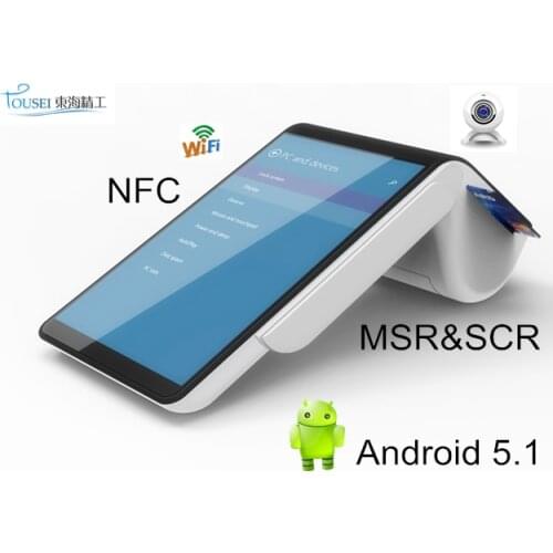 PT7003 pos system all in one android 5.1 os portable mobile terminal with printer card reader barcode scanner