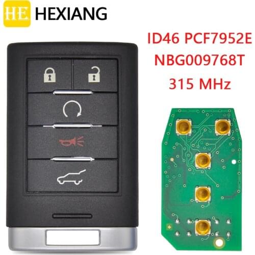 HE Xiang Car Remote Control Smart Key For Cadillac SRX CTS XTS DTS 2010-2014 ID46 PCF7952 315/433MHz Replacement Keyless Entry