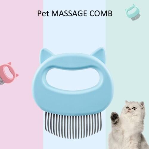 Cat Comb Shell Comb Pet Grooming Supplies Cat Removing Floating Hair Comb Curved Comfortable Handle Comb Cat & Dog Massage Tool