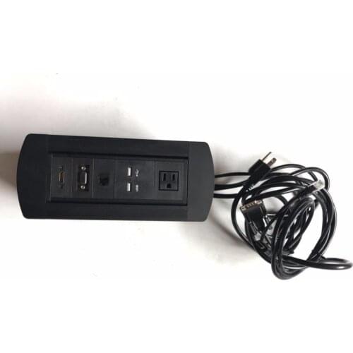 US power furniture table socket with 1 American power 2 charge USB 1 rj45 1 VGA 1 HDMI flipping socket 2 units free shipping