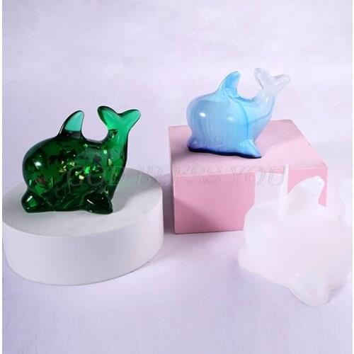 DIY Dolphin Desktop Ornaments Casting Silicone Mould Art Crafts Jewelry Decorations Making Tool Crystal Epoxy Resin Mold