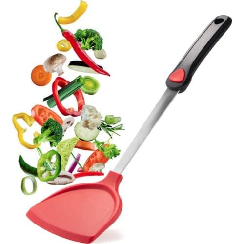 Silicone Spatulas Turner Kitchen Heat Resistant Silicone Shovel Spatulas Cookware Pancake Long Handle Turners Cooking BBQ Utensi