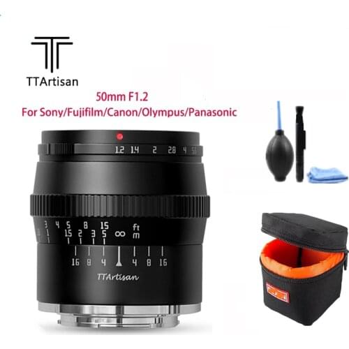 TTArtisan Micro SLR Camera Lens 50mm F1.2 For Canon Sony E Fujifilm Olympus Panasonic Professional Photography Photo Studio Kit