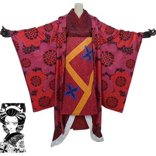 Anime Demon Slayer Kimetsu no Yaiba Daki Ume Cosplay Costume Woman Japanese Kimon Halloween Carnival Uniforms Custom Made