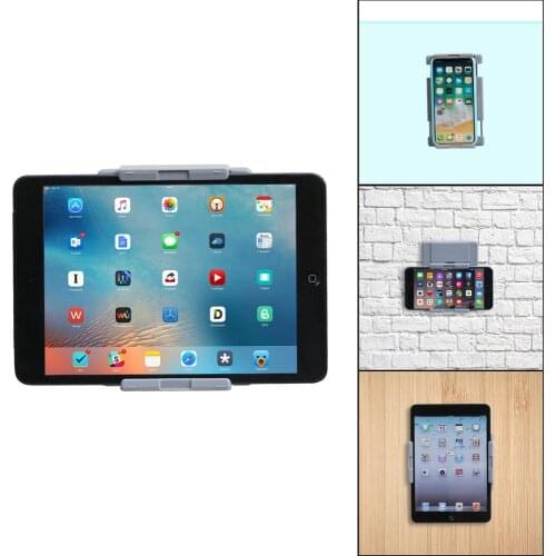 TFY Universal Tablets Smartphones Holder Wall Mount Fits on Kitchen, Bathroom, Bedroom, Readingroom and more -Gray
