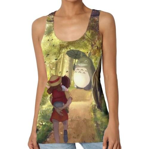 Plus Size 2021Women Fashion Vest Tank Tops Totoro Plush Sexy Camisole Vogue Print Lady Casual Loose Sleeveless Female T-shirt