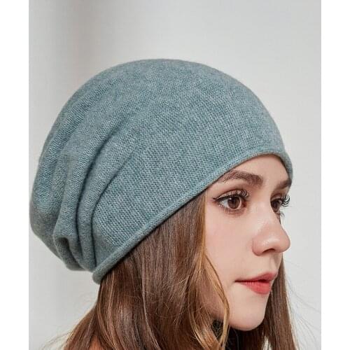Women Hat Winter Beanie Wool Knit Slouchy Autumn Warm Solid Color Skiing Accessory For Teenagers
