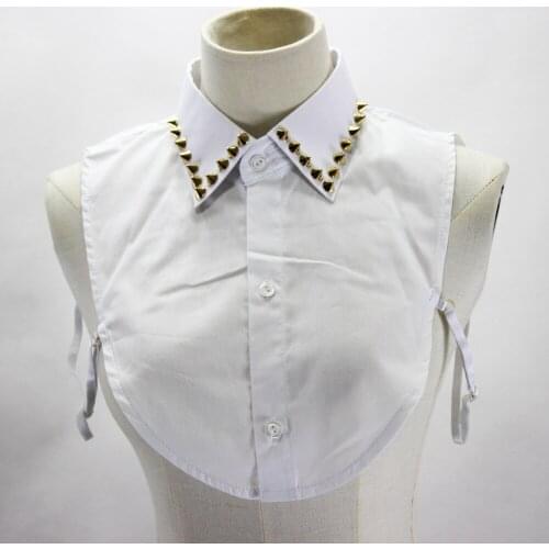 European chiffon square collar women Lady decorative collar retro fake sweater lace Vintage White Black Shirts Top False