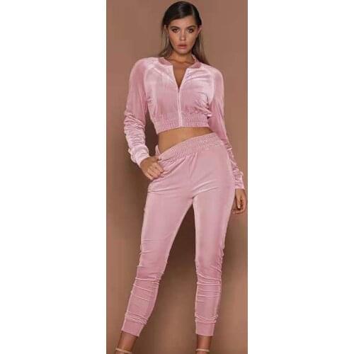 Womens Two-Piece Sportswear Hooded Long-Sleeved Velvet Jacket + Autumn 2021 New Trousers Jogging Pants Suit Fashion Casual