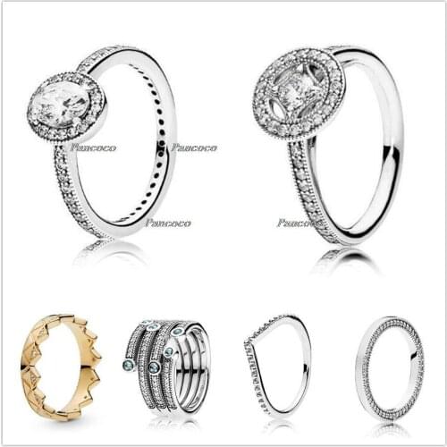 Authentic 925 Sterling Silver Ring Pave Allure With Crystal Rings For Women Wedding Party Gift Europe Pandora Jewelry