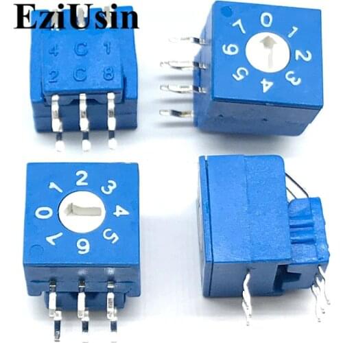 0-3 4 Rotary Coding Knob Switch DIP 6pins 8421C 0mm Shank 3:3 PCB Switching 0-7 8 5.08mm Pitch
