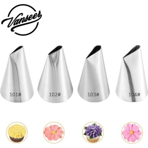 #101 #102 #103 #104 Russian Pastry Icing Piping Nozzles Stainless Steel Decorating Tip Cake Cupcake Decorator Rose Accessories
