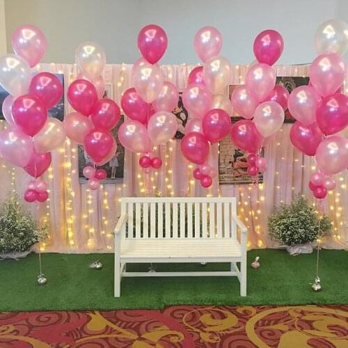 12pcs Pink White Transparent Balloons Latex Helium Happy Birthday Party Supplies Baby Shower Wedding Decoration Ballon Event