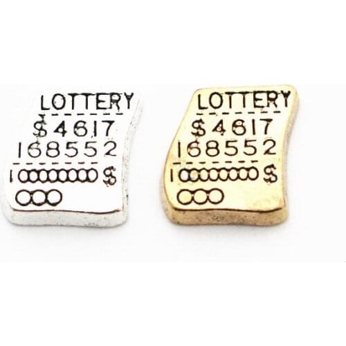 20Pcs/Lot Lottery Alloy Floating Charms Hand-made DIY for Glass Lockets