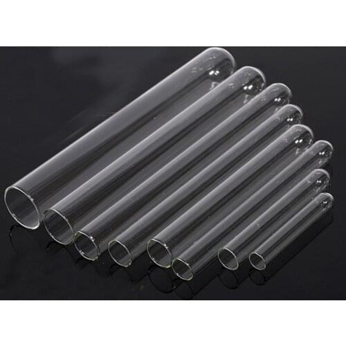 50 pieces/lot 13*100mm Round Bottom Glass Test tube Lab Thickened Transpatent Glass tube