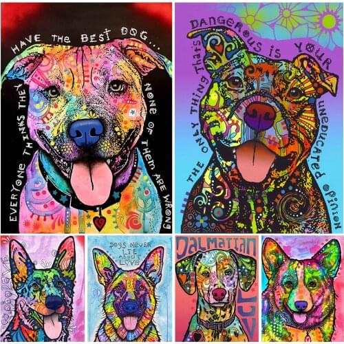 5D DIY Diamond Painting Dog Rhinestone Picture Full Square/Round Animal Embroidery Art Picture Mosaic Home Decoration Kit Gift
