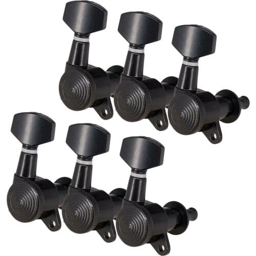 6pcs Guitar String Peg Locking Tuners Tuning Pegs Machine Heads Black Gear For 6R Inline for Acoustic Guitars Accessories